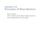 Lecture 11 Principles of Mass Balance