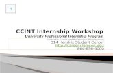 CCINT Internship Workshop U niversity  P rofessional  I nternship  P rogram