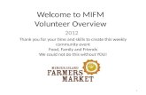 Welcome to MIFM Volunteer Overview