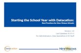 Starting the School Year with  Datacation : Best Practices for New Visions Schools