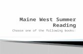 Maine West Summer Reading
