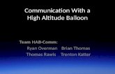 Communication With a High Altitude Balloon