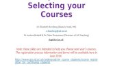 PIR, Year 4 Selecting your Courses
