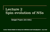 Lecture 2 Spin evolution of NSs
