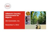 Aflatoxin Country Assessment for Nigeria Abt Associates, Inc. November 5, 2012