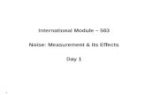 International Module – 503 Noise: Measurement & Its Effects Day 1