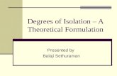 Degrees of Isolation – A Theoretical Formulation