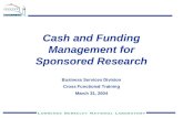 Cash and Funding Management for Sponsored Research
