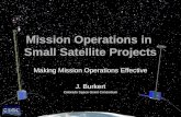 Mission Operations in  Small Satellite Projects