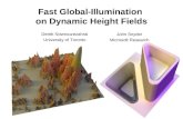 Fast Global-Illumination  on Dynamic Height Fields