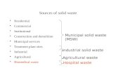Sources of solid waste