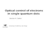 Optical control of electrons in single quantum dots