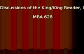 Discussions of the King/King Reader, II MBA 628