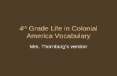 4 th  Grade Life in Colonial America Vocabulary