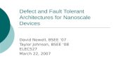 Defect and Fault Tolerant Architectures for Nanoscale Devices