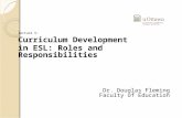 lecture 5: Curriculum Development  in ESL: Roles and Responsibilities Dr. Douglas Fleming