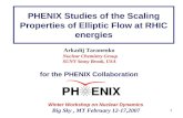 PHENIX Studies of the Scaling Properties of Elliptic Flow at RHIC energies