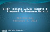 NTHMP Tsunami Survey Results &  Proposed Performance Metrics