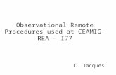 Observational Remote Procedures used at CEAMIG-REA – I77