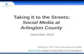 Taking It to the Streets: Social Media at  Arlington County