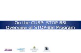 On the CUSP: STOP BSI Overview of STOP-BSI Program