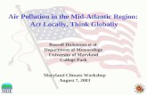 Air Pollution in the Mid-Atlantic Region:  Act Locally, Think Globally