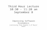 Third Hour Lecture 10:30 – 11:20 am September 8