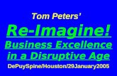 Tom Peters’   Re-Imagine! Business Excellence in a Disruptive Age DePuySpine/Houston/29January2005