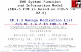 EHR System Function  and Information Model  (EHR-S FIM is based on EHR-S FM R2.0) CP.1.3  Manage  Medication List aka DC.1.4.2 in EHR-S FM