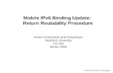 Mobile IPv6 Binding Update:  Return Routability Procedure