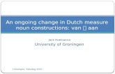 An ongoing change  in Dutch  measure noun constructions : van   aan