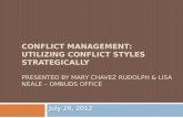 Conflict Management: Utilizing Conflict Styles Strategically Presented by Mary Chavez Rudolph & Lisa Neale – ombuds office