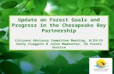 Update on Forest Goals and Progress in the Chesapeake Bay Partnership Citizens Advisory Committee Meeting, 8/23/13