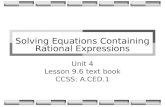 Solving Equations Containing Rational Expressions