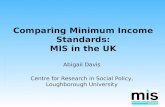 Comparing Minimum Income Standards: MIS in the UK