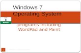 UsingWindows  programs including WordPad and Paint