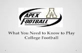 What You Need to Know to Play College Football