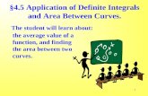 §4.5 Application of Definite Integrals and Area Between Curves.
