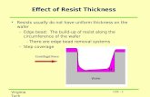 Effect of Resist Thickness