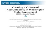 Creating a Culture of Accountability in Washington State Government GMAP- How it Works
