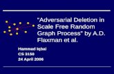 “Adversarial Deletion in Scale Free Random Graph Process” by A.D. Flaxman et al.