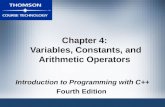 Chapter 4:  Variables, Constants, and Arithmetic Operators
