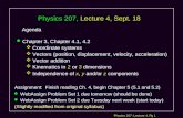 Physics 207,  Lecture 4, Sept. 18