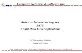 A irborne Internet to Support  SATS  Flight Data Link Applications AI Consortium Meeting January 22, 2003
