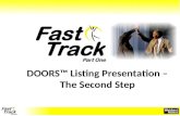 DOORS™ Listing Presentation – The Second Step
