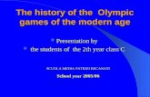 The history of the  Olympic games of the modern age