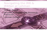 Navigating the IRB &  IRBNet at Lehman