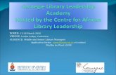 Carnegie Library Leadership Academy Hosted by the Centre for African Library Leadership
