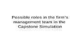 Possible roles in the firm’s management team in the  Capstone Simulation