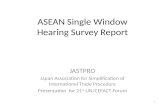 ASEAN Single Window Hearing Survey Report